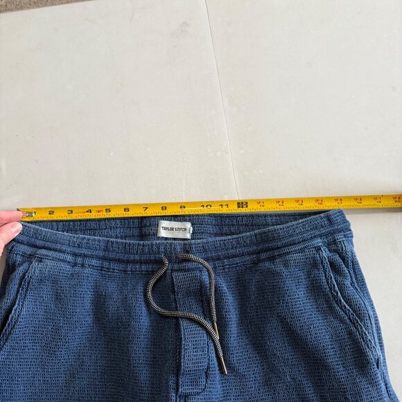 Taylor Stitch Après Blue Organic Cotton Drawstring Elastic Jogger Pant Men Large - Picture 8 of 10